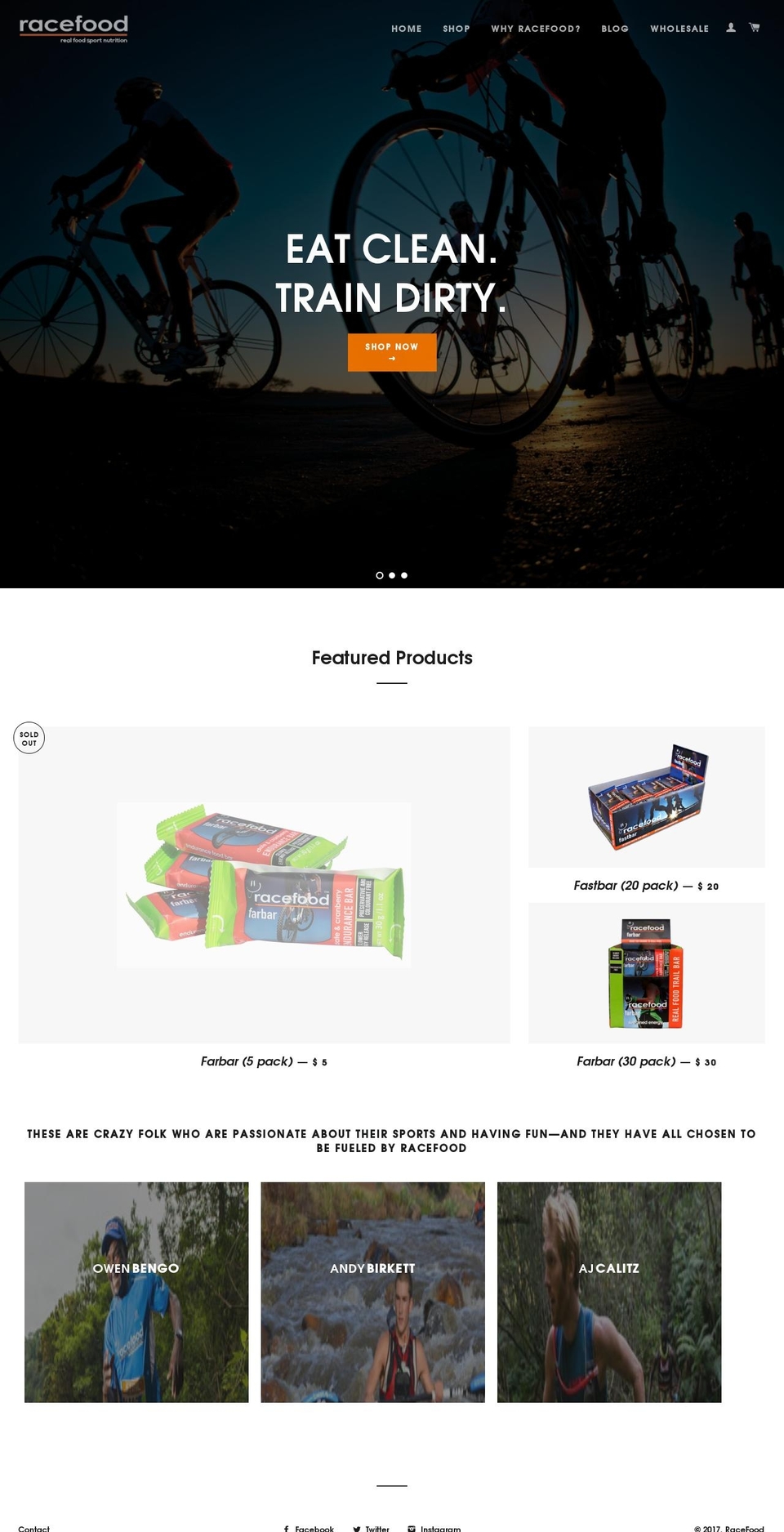 race-food.com shopify website screenshot