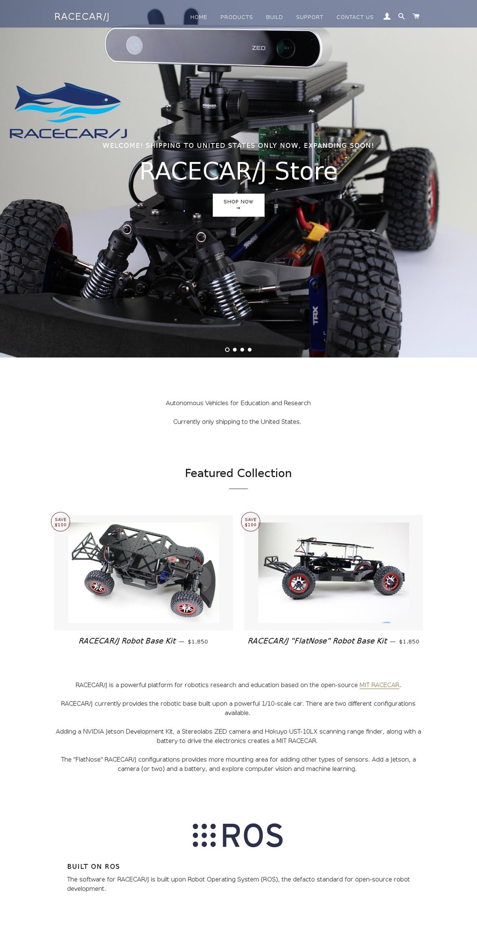 racecarj.com shopify website screenshot