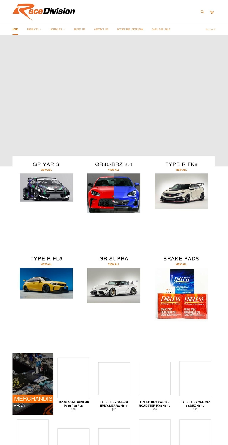 racedivision.com.au shopify website screenshot