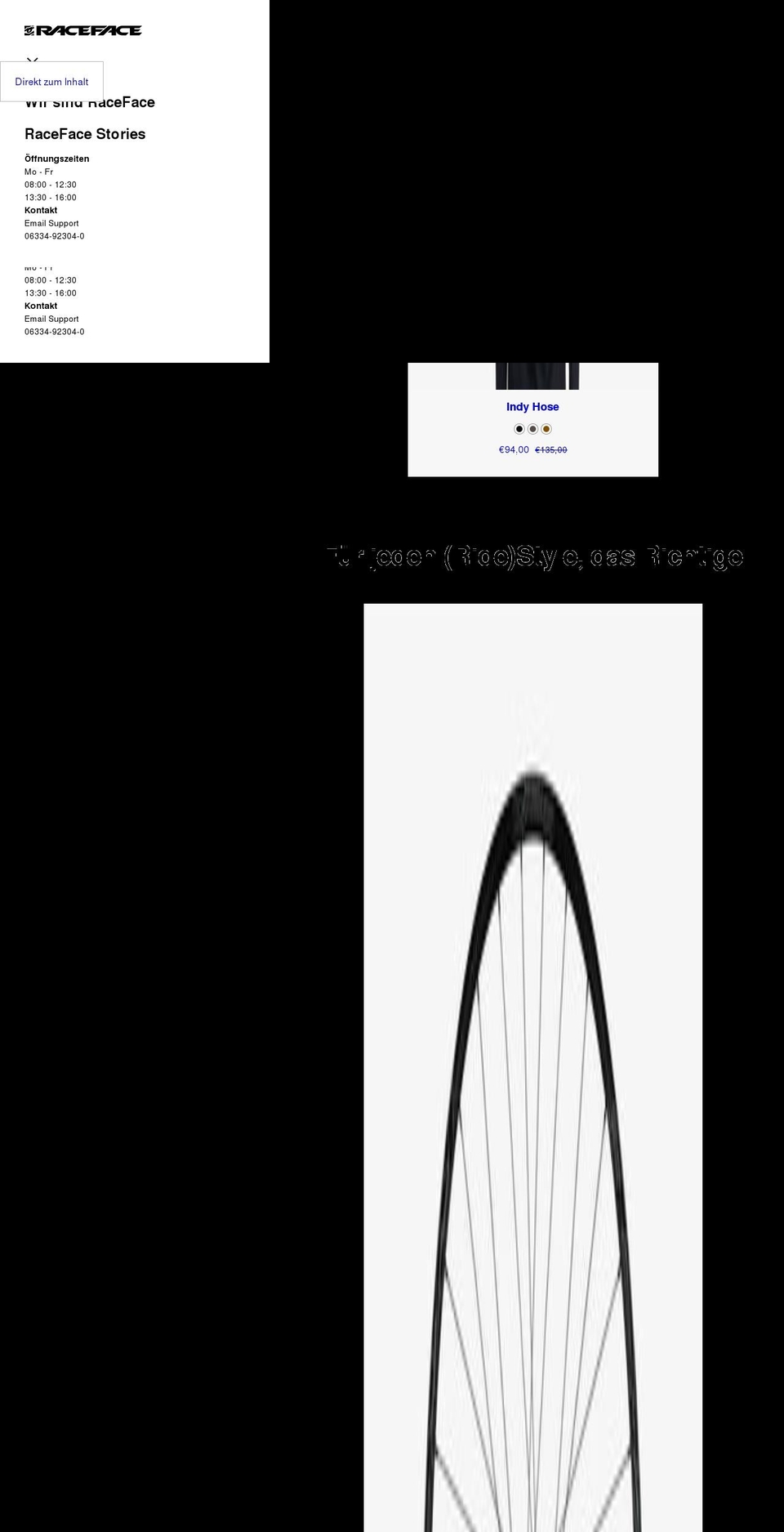 raceface.de shopify website screenshot