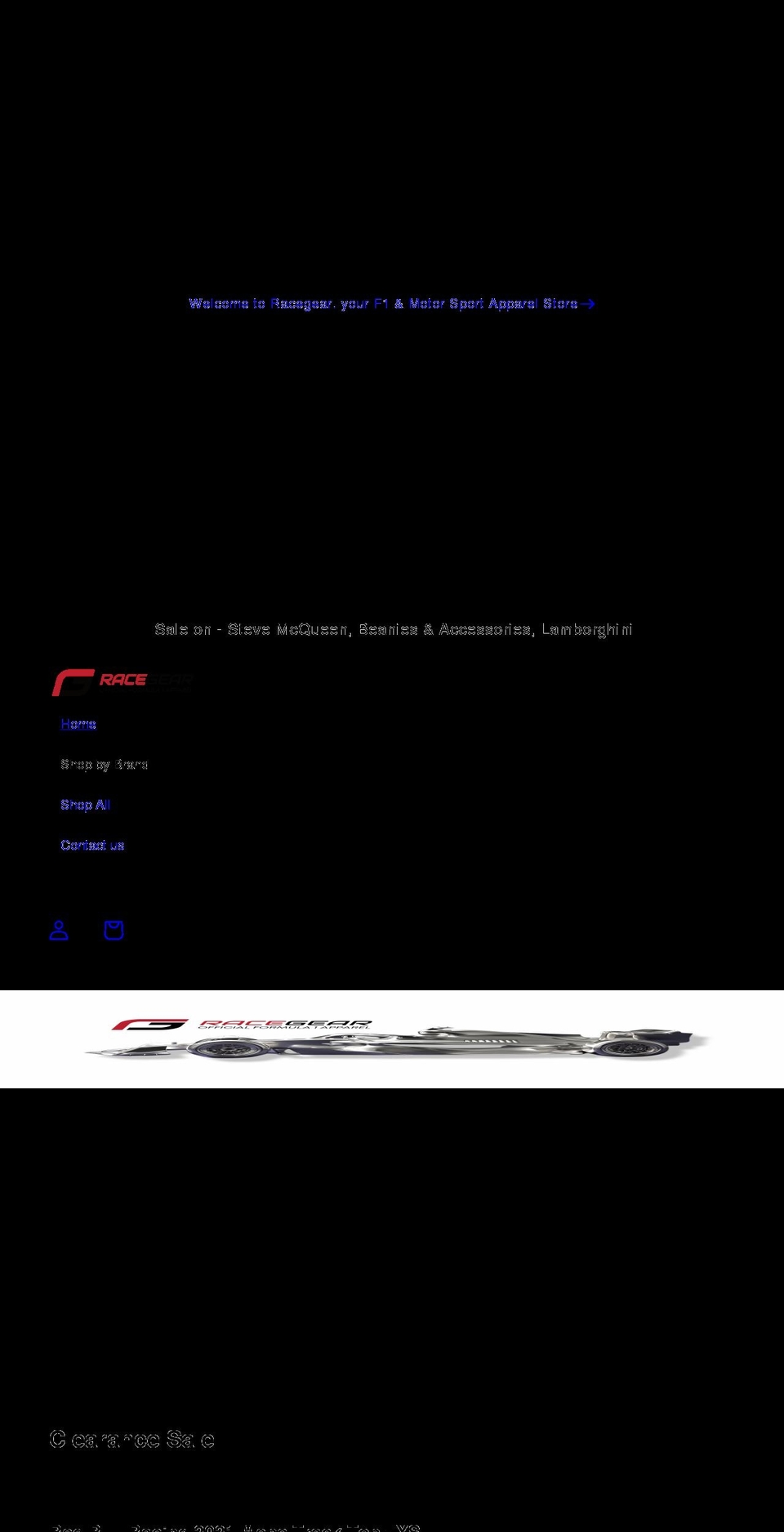 racegear.co.za shopify website screenshot