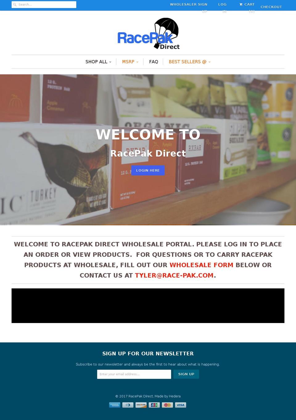 racepakdirect.com shopify website screenshot