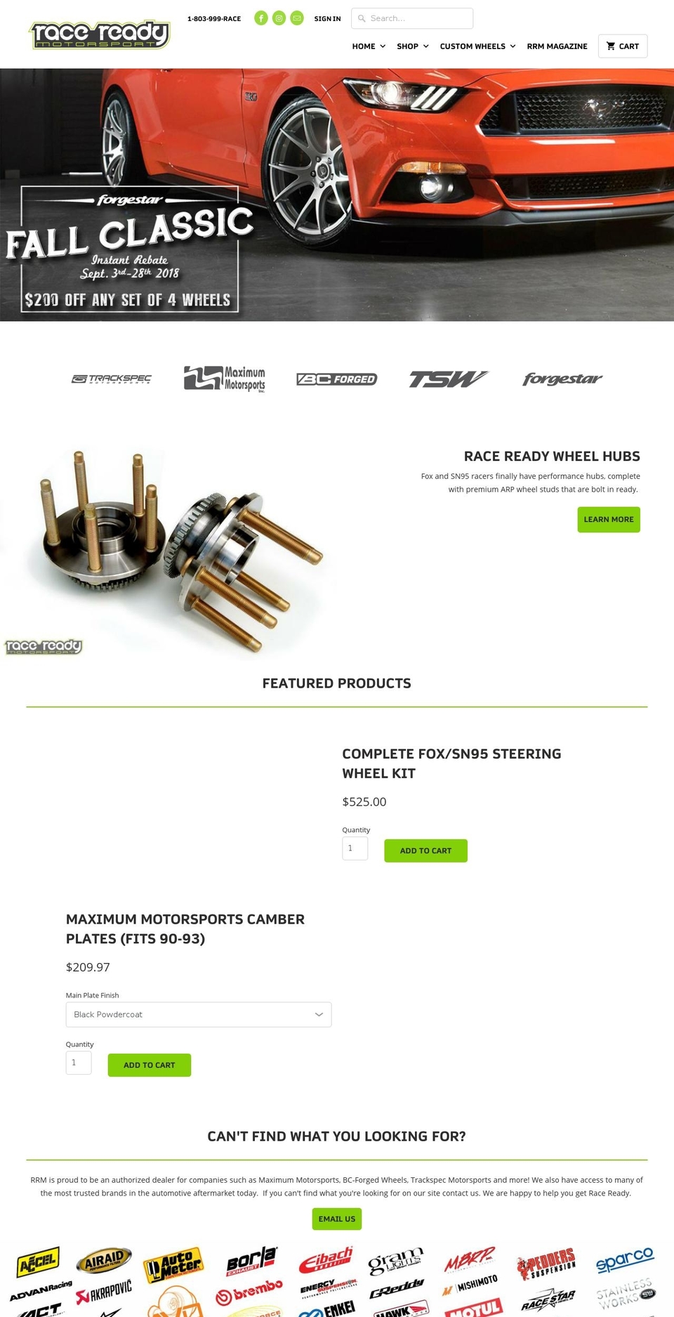 racereadymotorsport.com — Shopify storefront screenshot