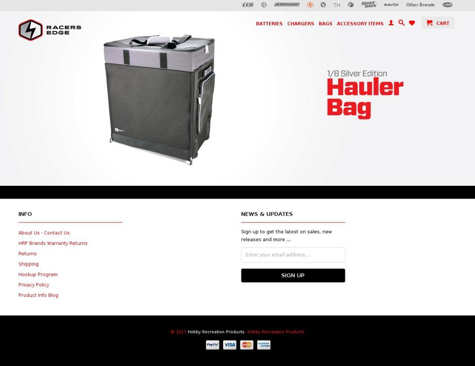 racers-edge.com shopify website screenshot