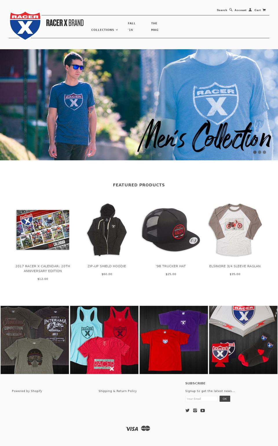 racerxbrand.com shopify website screenshot