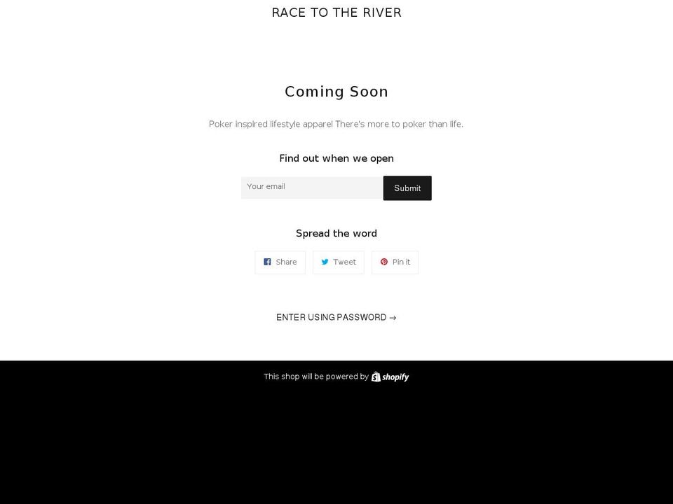 racetotheriver.com shopify website screenshot