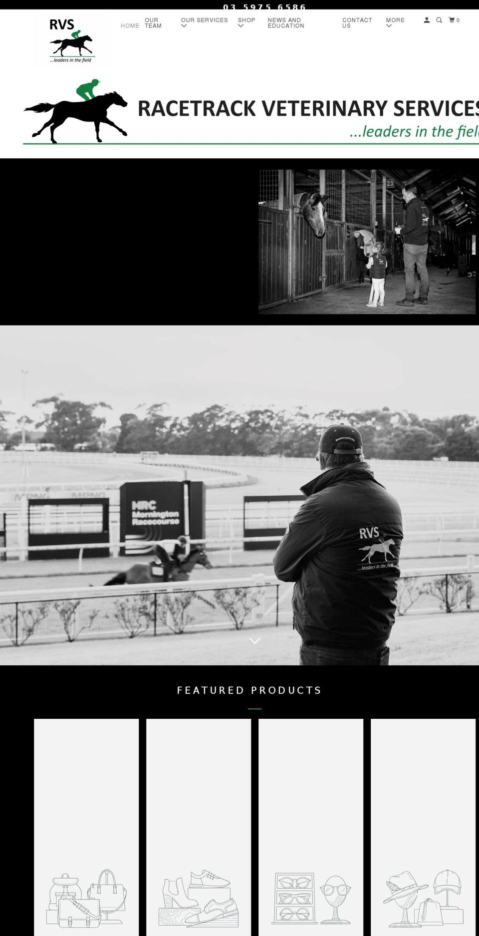 racetrackvetservices.com shopify website screenshot