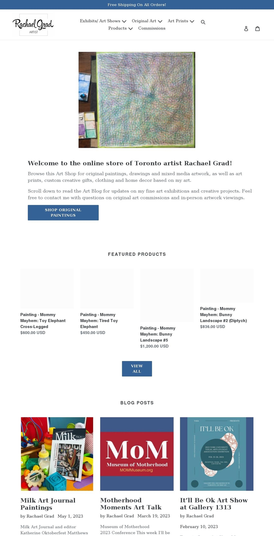 rachaelgrad.com shopify website screenshot