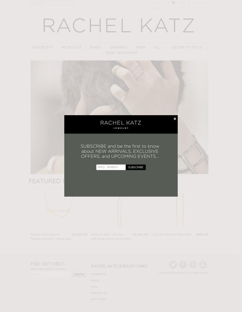 rachaelkatzjewelry.com — Shopify storefront screenshot