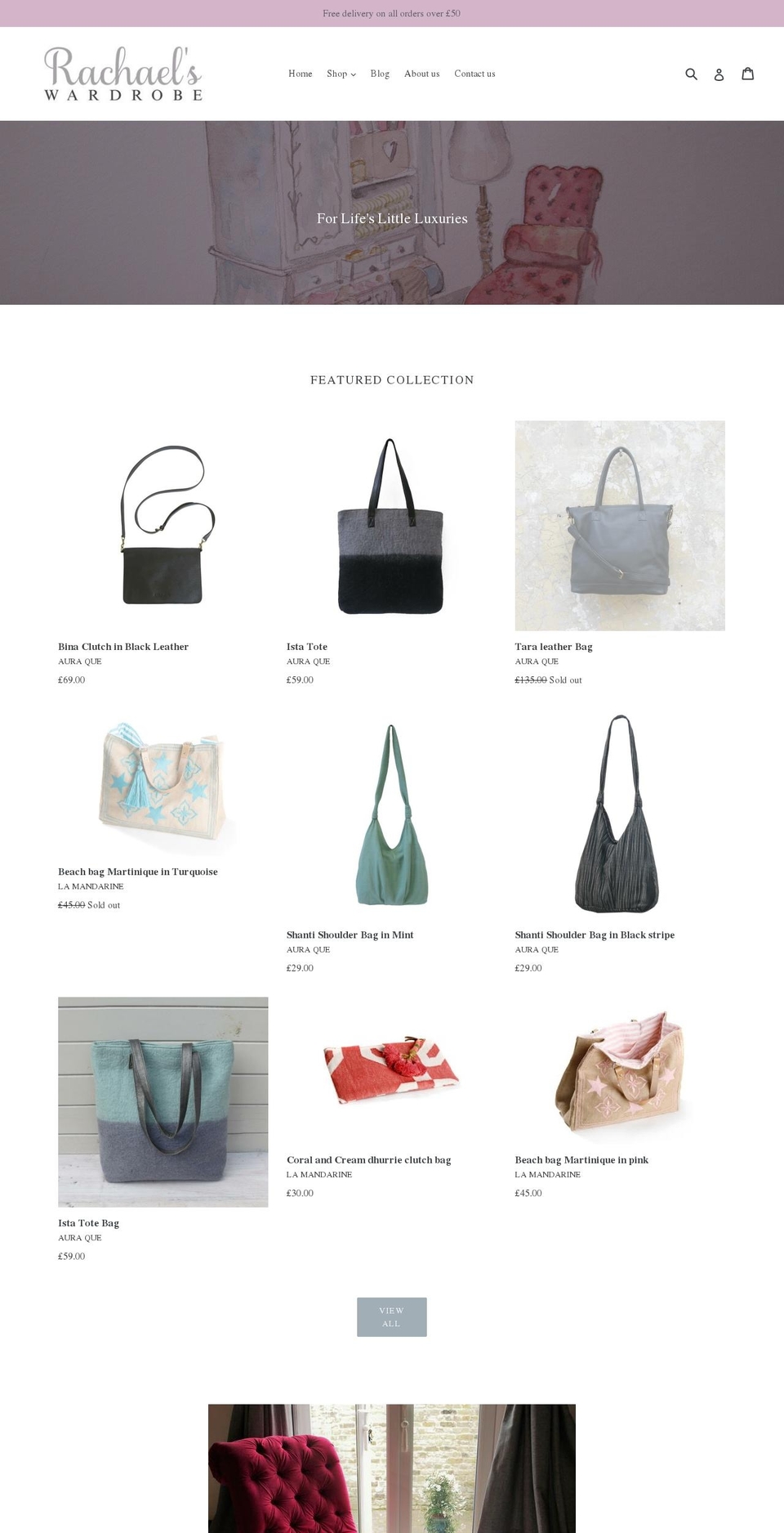 rachaelswardrobe.com — Shopify storefront screenshot