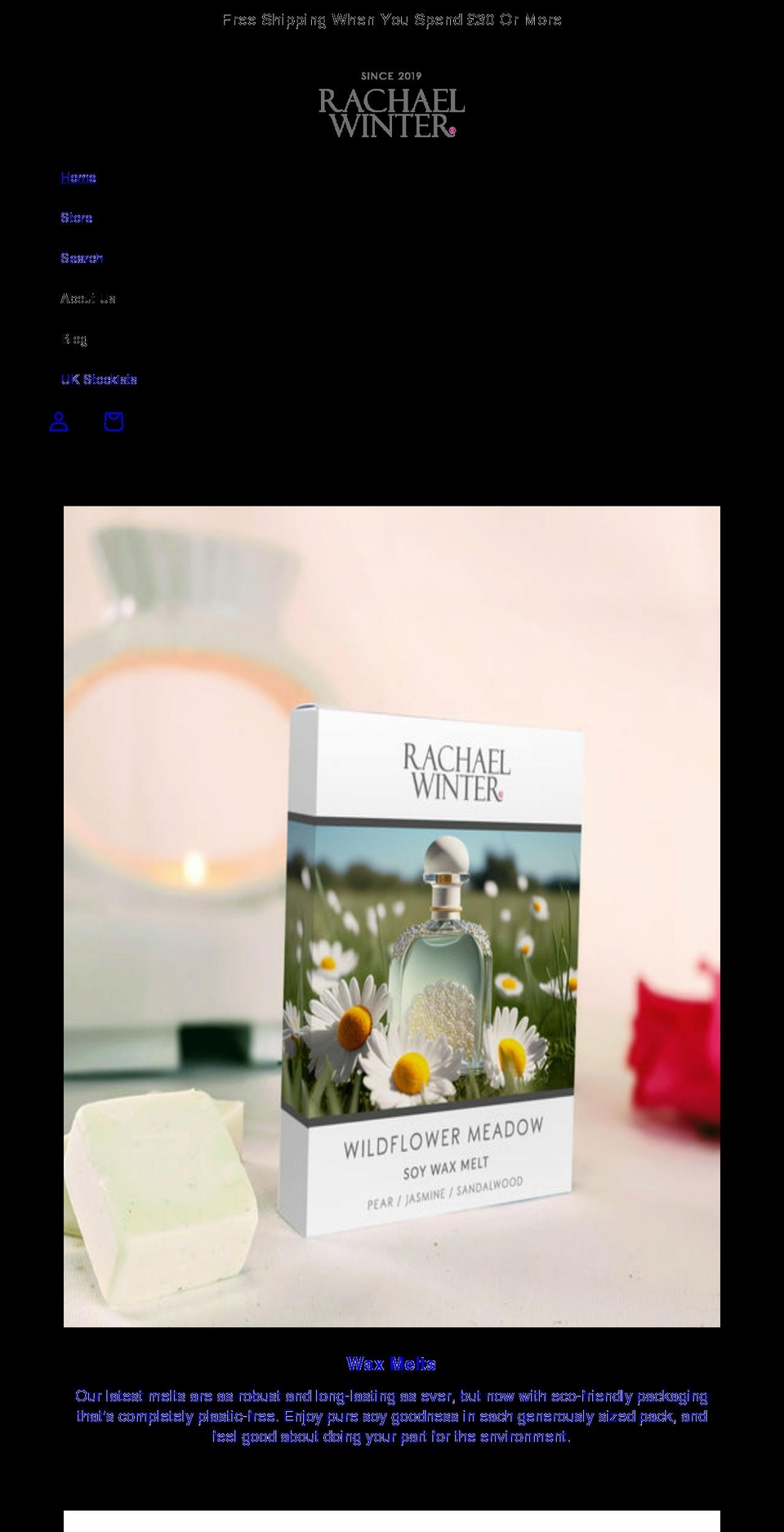rachaelwinter.com shopify website screenshot