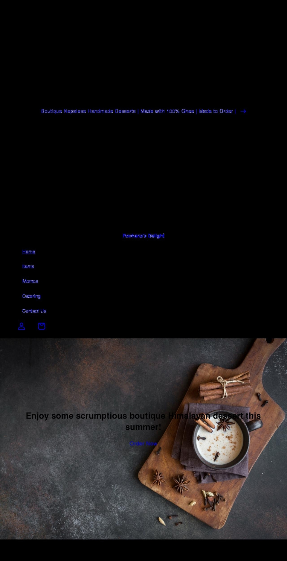 rachanasdelight.com shopify website screenshot