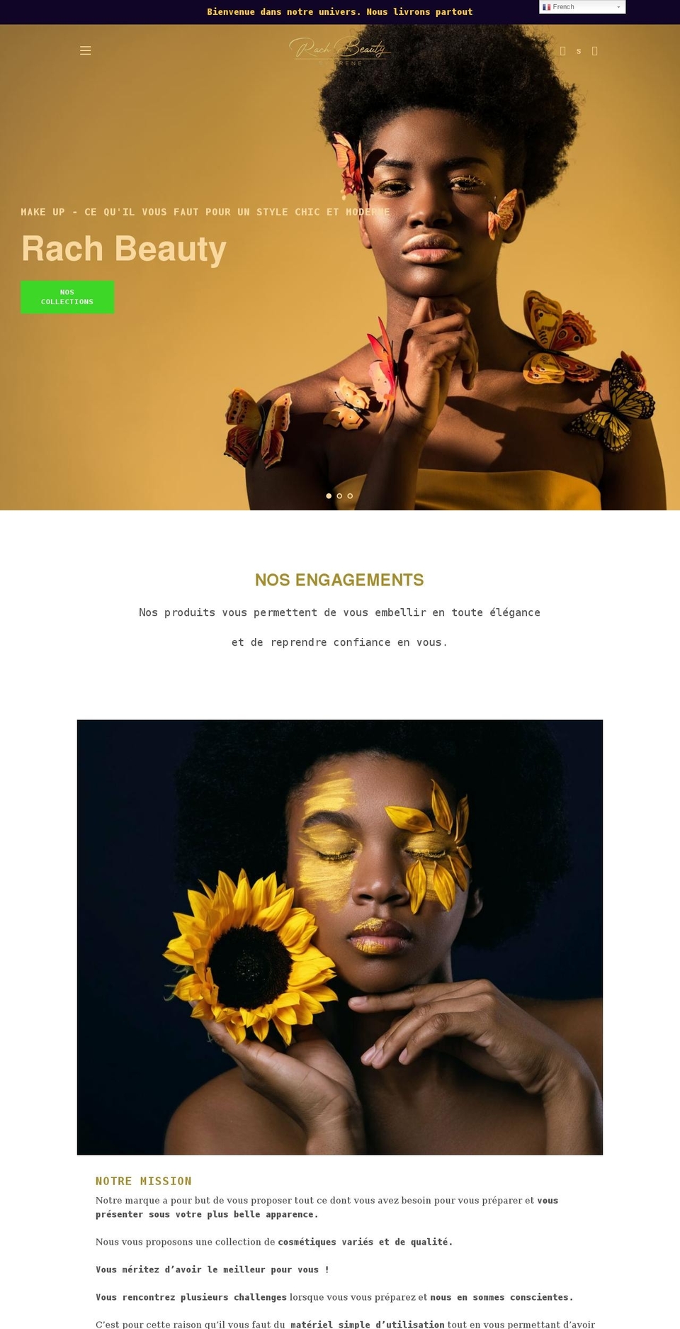 rachbeautybyirene.com shopify website screenshot