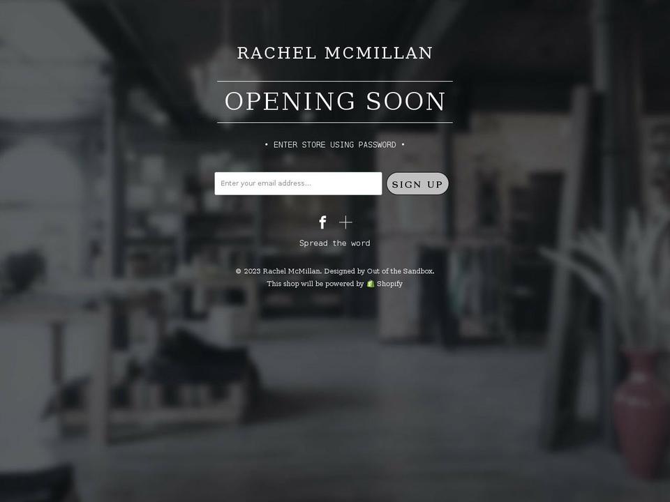 rachel-mcmillan.com shopify website screenshot