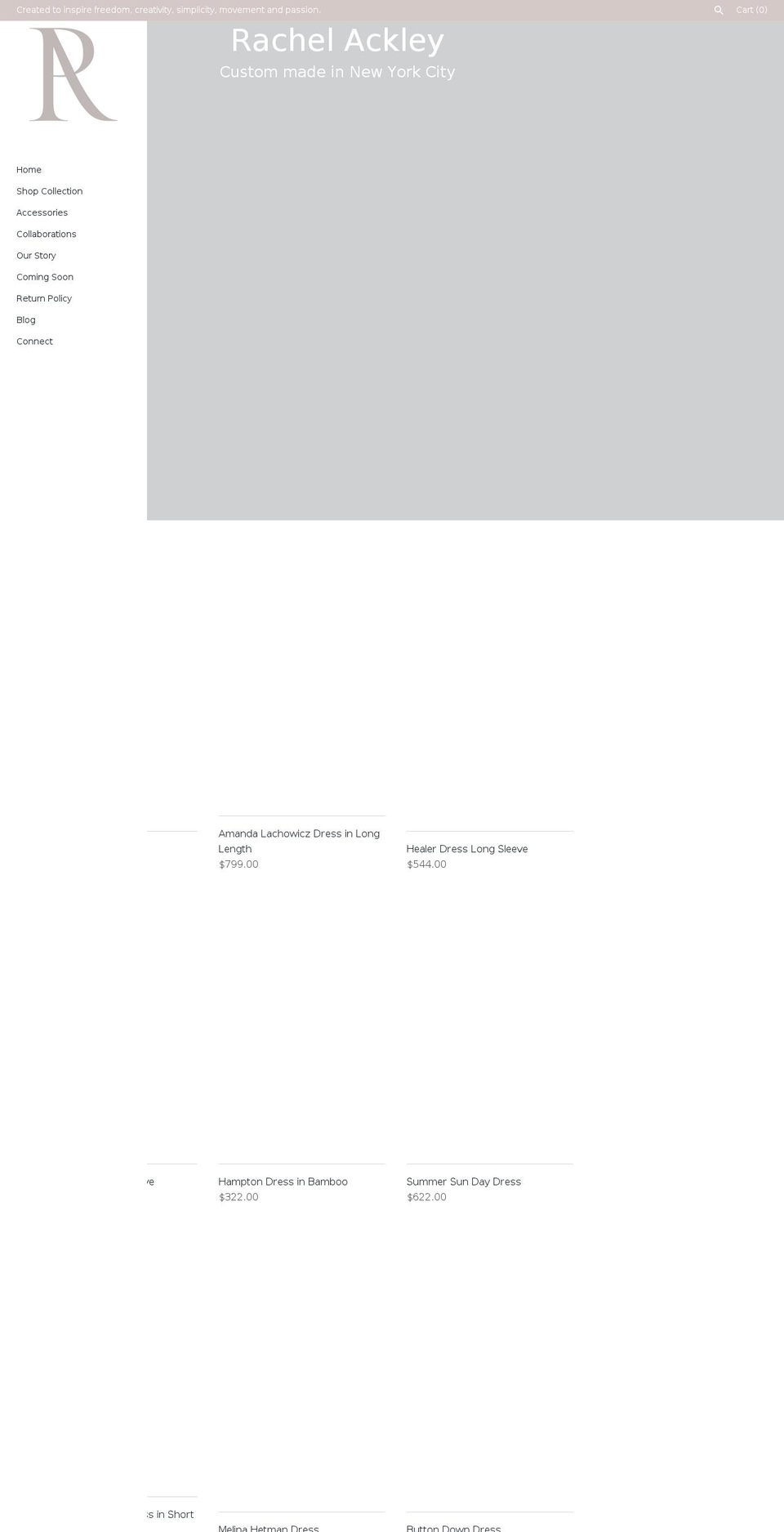 rachelackleyny.com shopify website screenshot