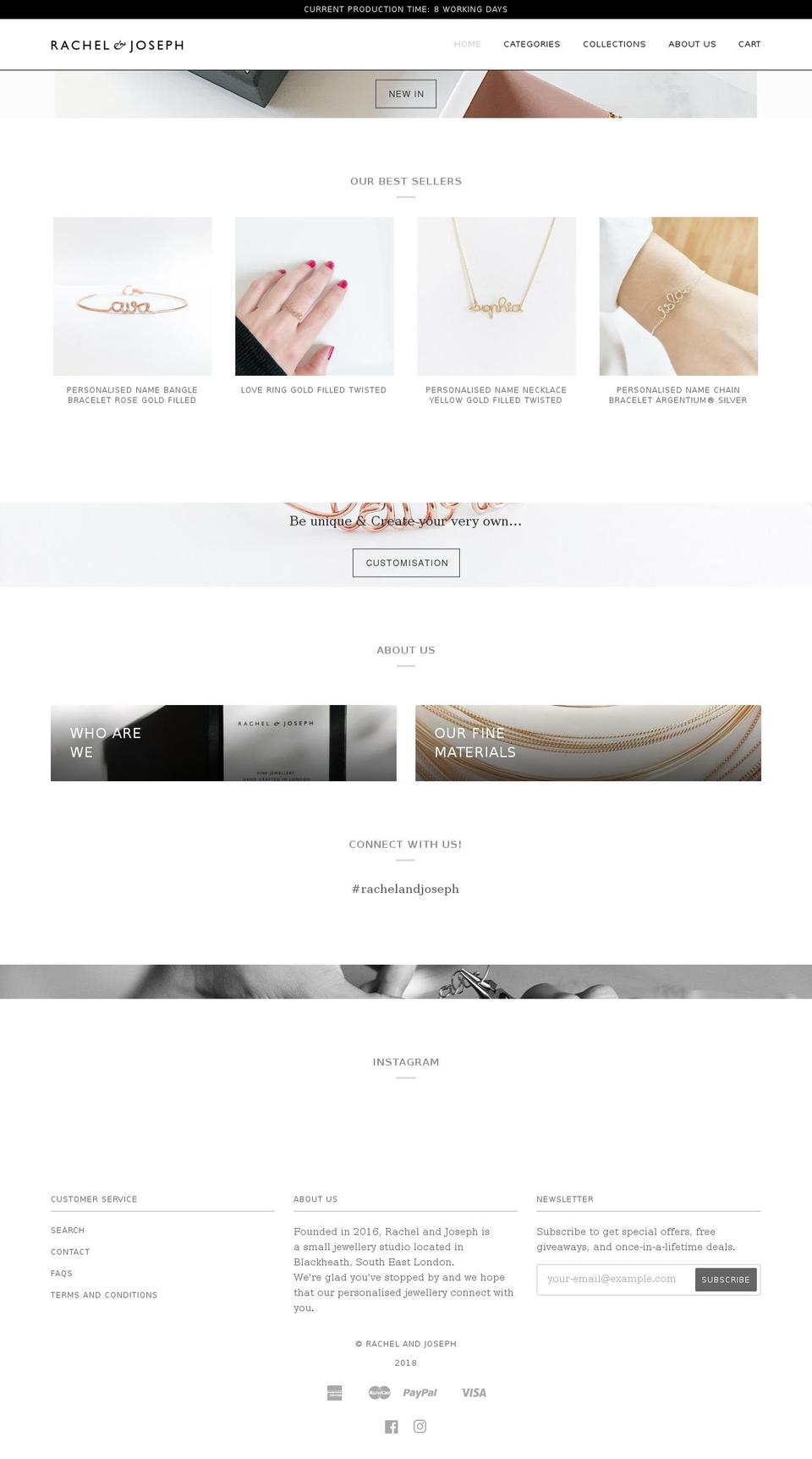 rachelandjoseph.net shopify website screenshot