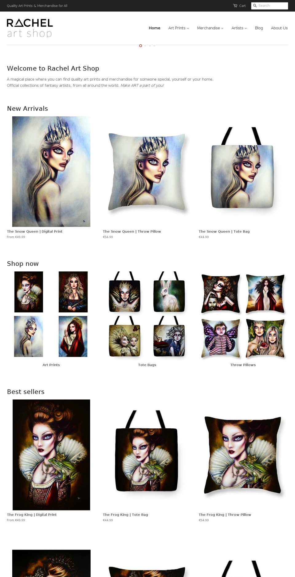 rachelartshop.com — Shopify storefront screenshot