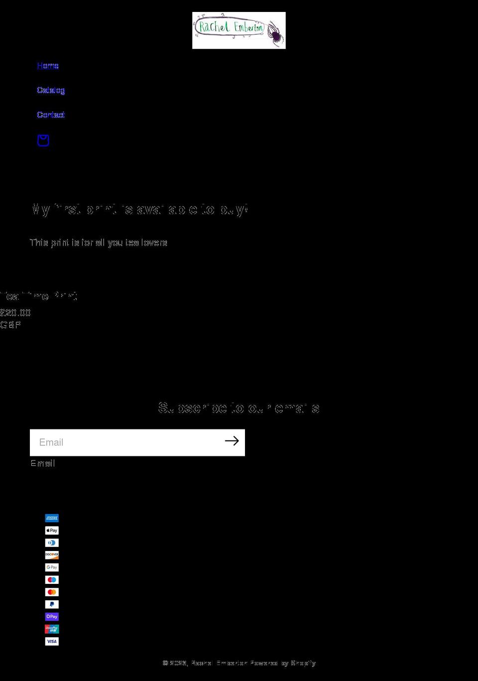 rachelemberton.com shopify website screenshot