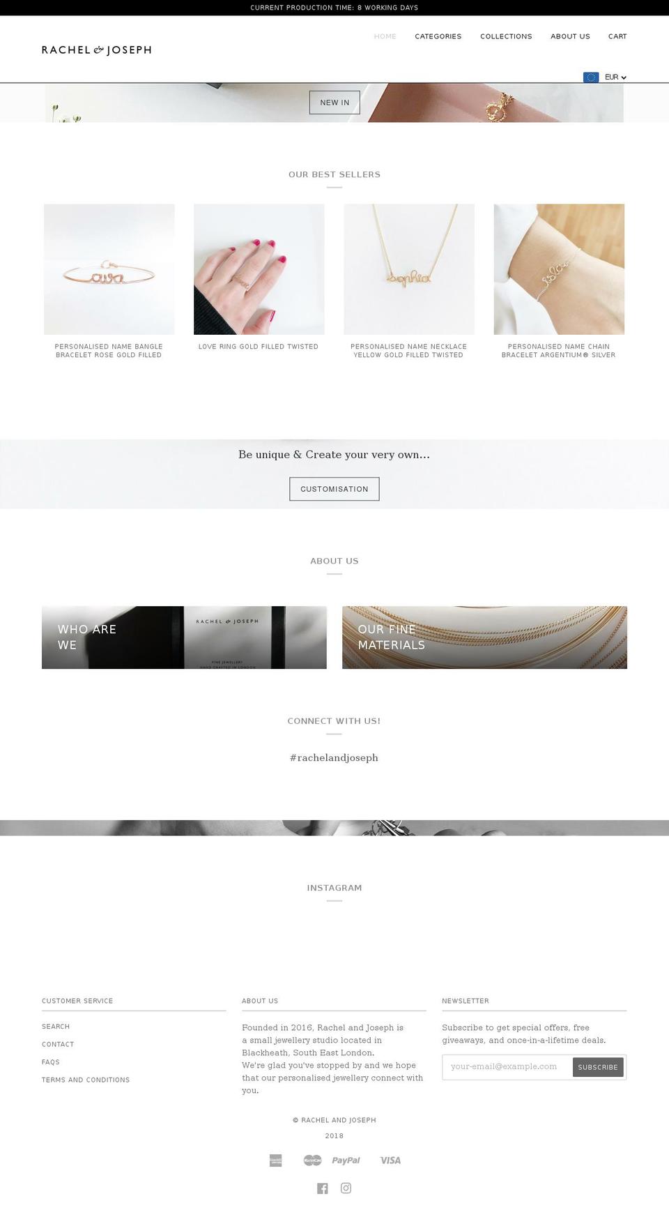 racheletjoseph.com — Shopify storefront screenshot