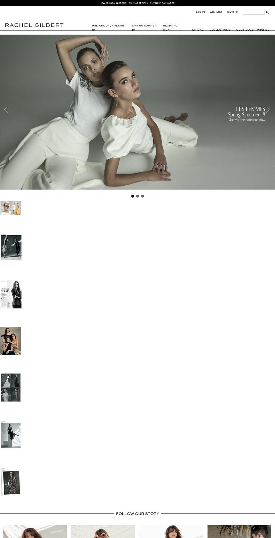 rachelgilbert.com — Shopify storefront screenshot