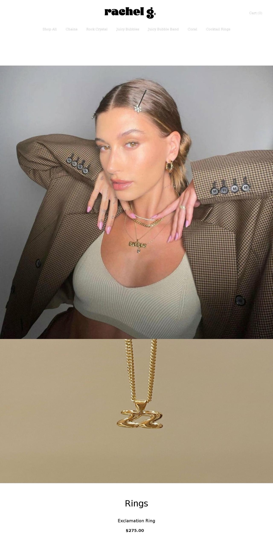 rachelgjewelry.com shopify website screenshot