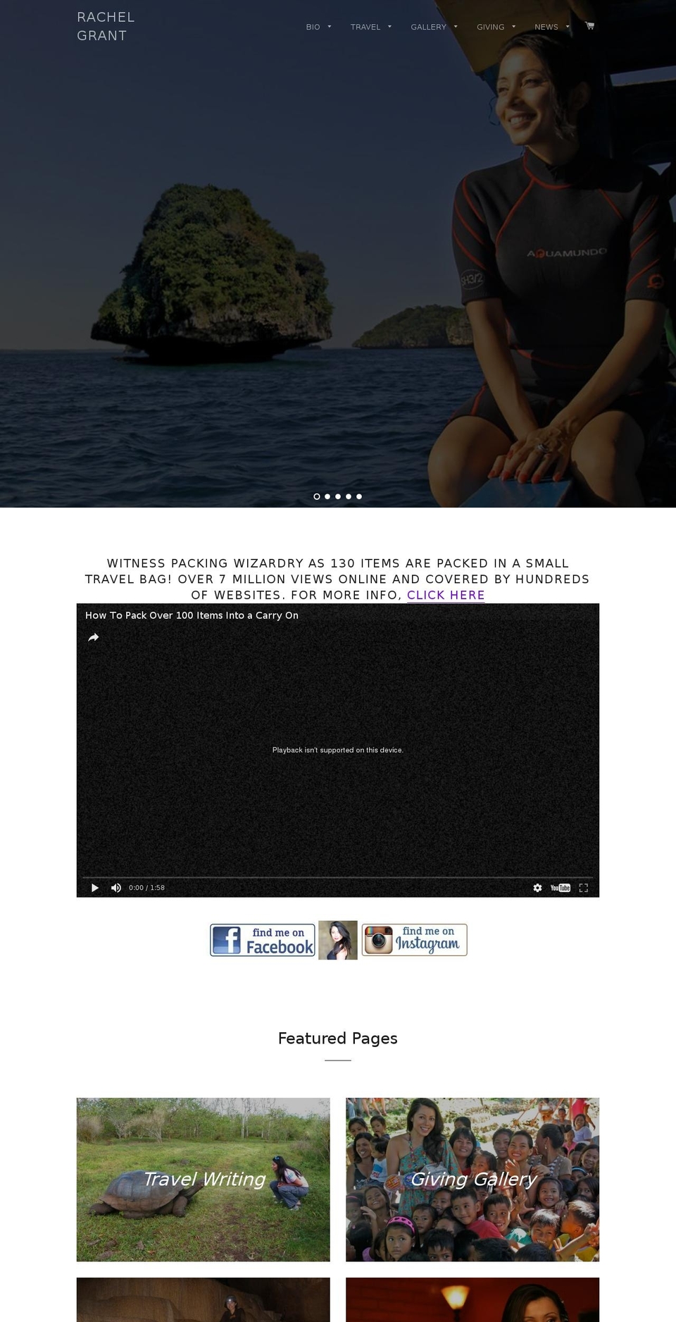 rachelgrant.info shopify website screenshot