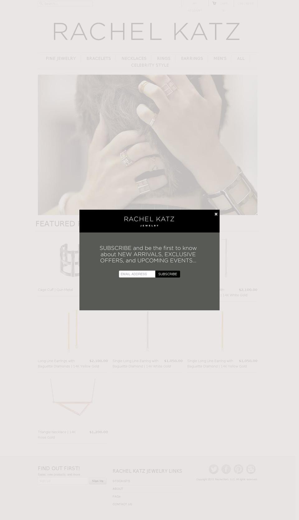 rachelkatzjewelry.com shopify website screenshot