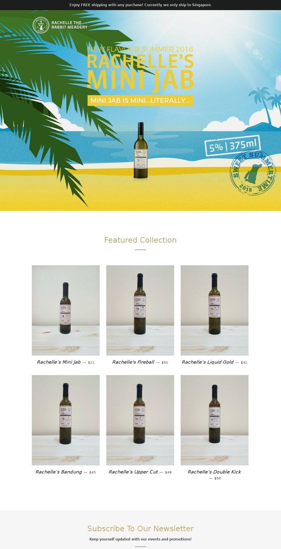 rachelletherabbit.com — Shopify storefront screenshot
