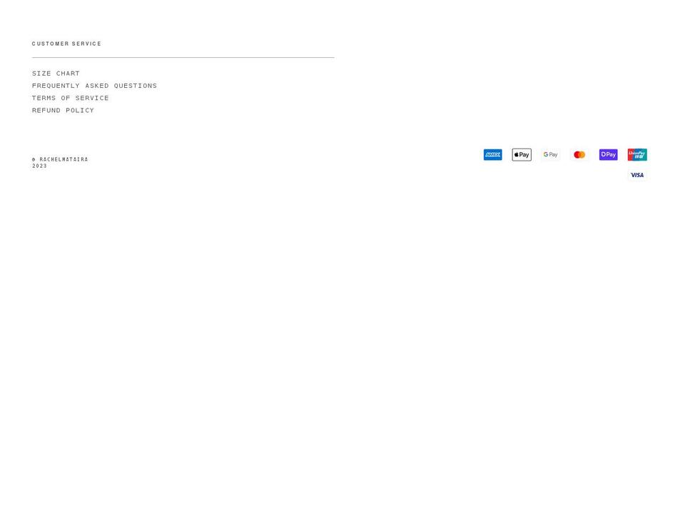 rachelmataira.com shopify website screenshot