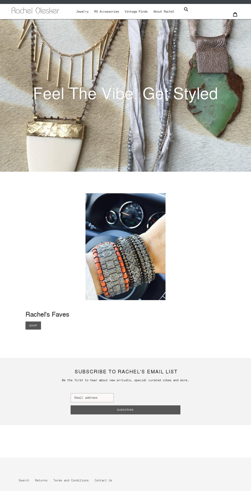 rachelolesker.com shopify website screenshot