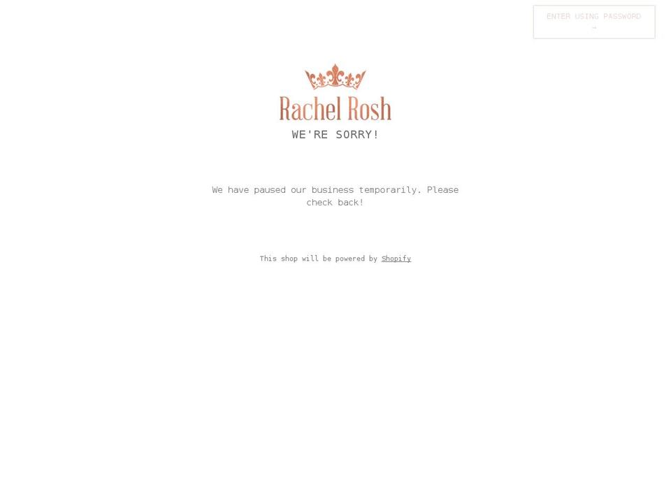 rachelrosh.com — Shopify storefront screenshot