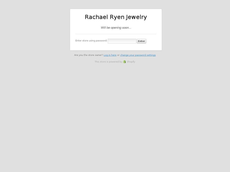 rachelryanjewelry.com shopify website screenshot
