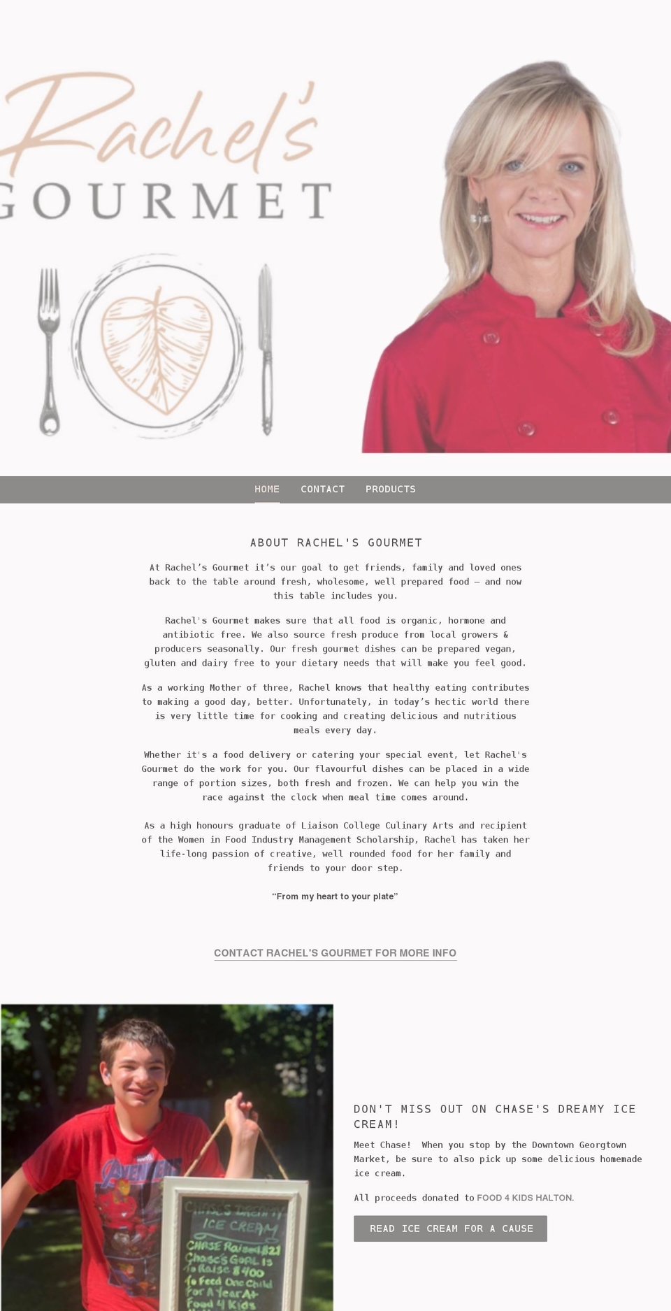 rachels.ca shopify website screenshot