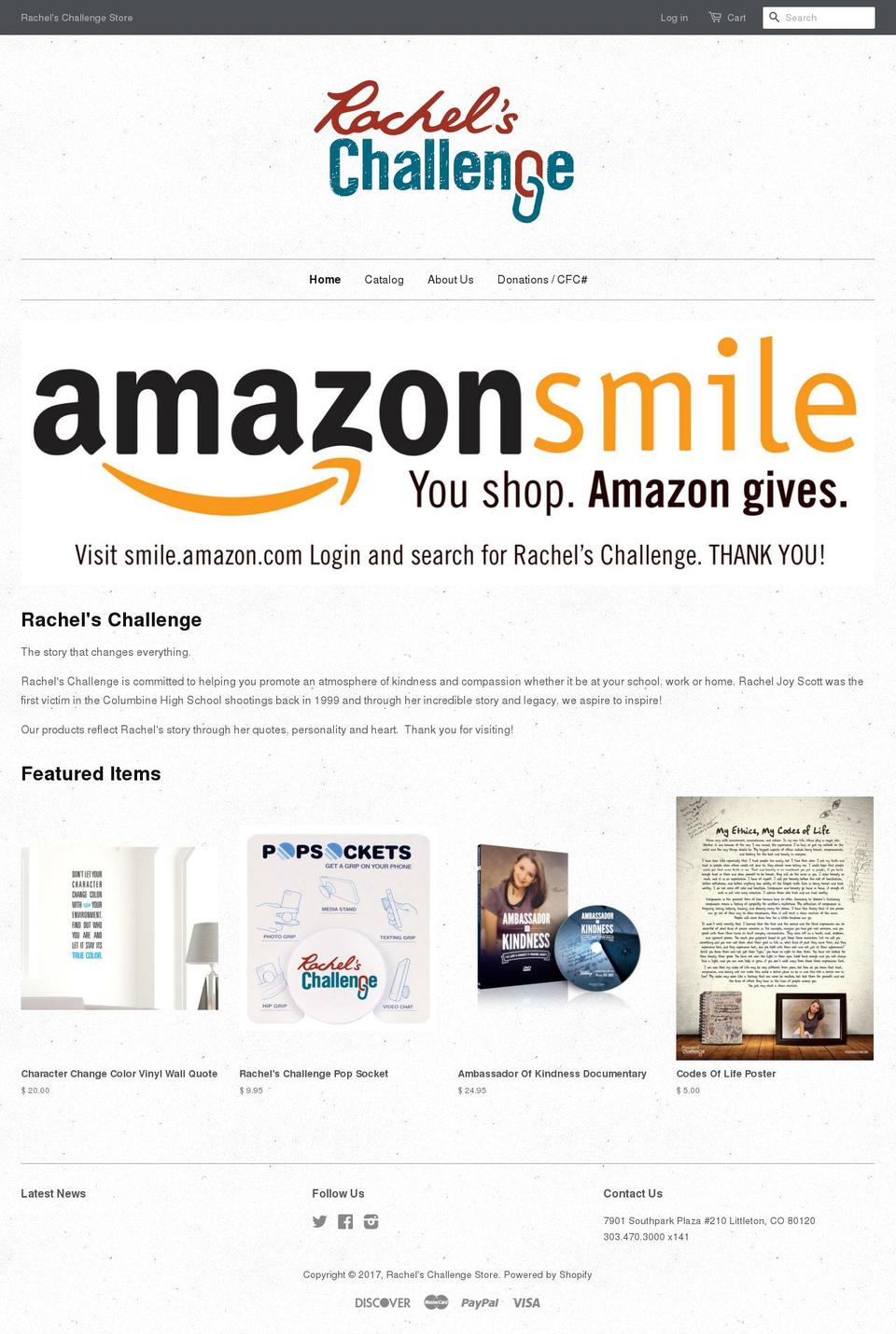 rachelschallengestore.com shopify website screenshot