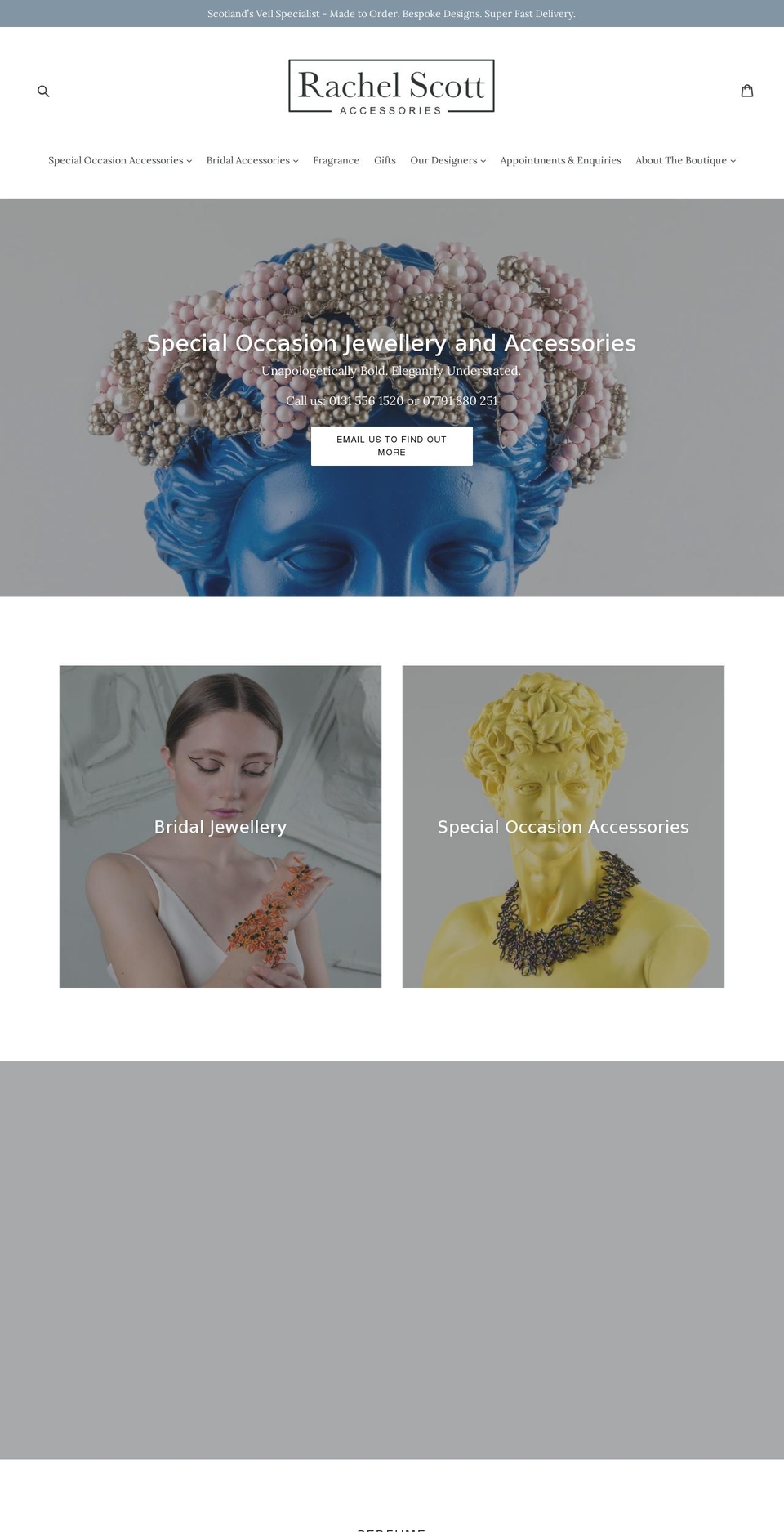 rachelscottaccessories.co.uk shopify website screenshot