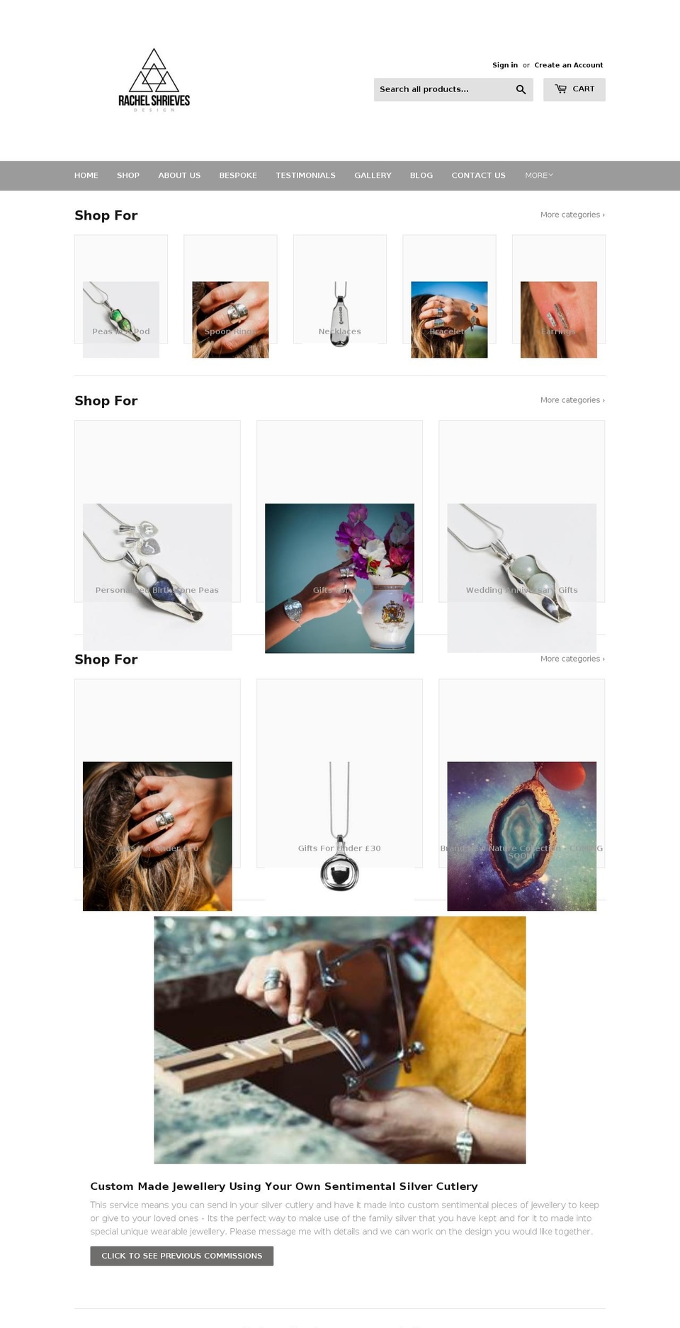 rachelshrieves.com shopify website screenshot