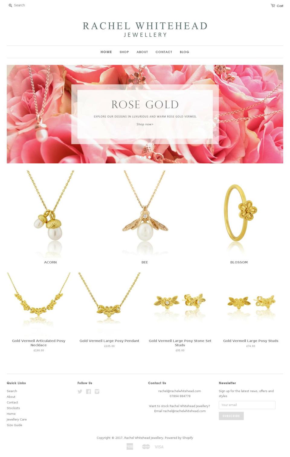 rachelwhitehead.com shopify website screenshot