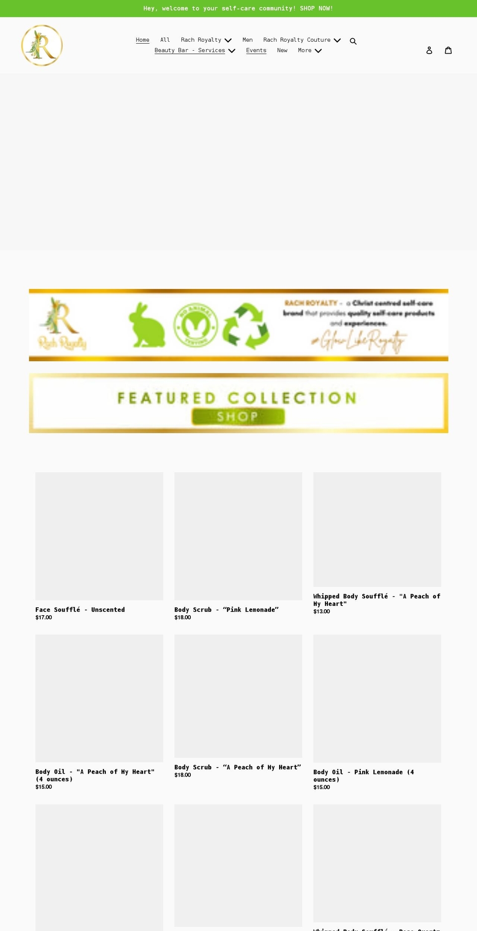 rachroyalty.com shopify website screenshot