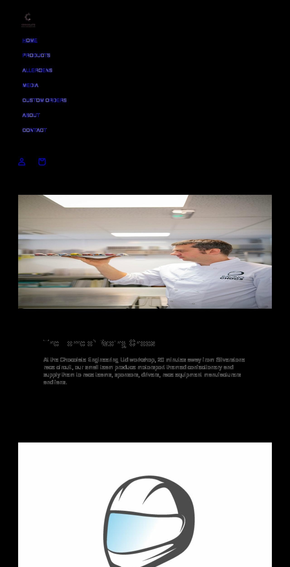 racingchocs.com shopify website screenshot