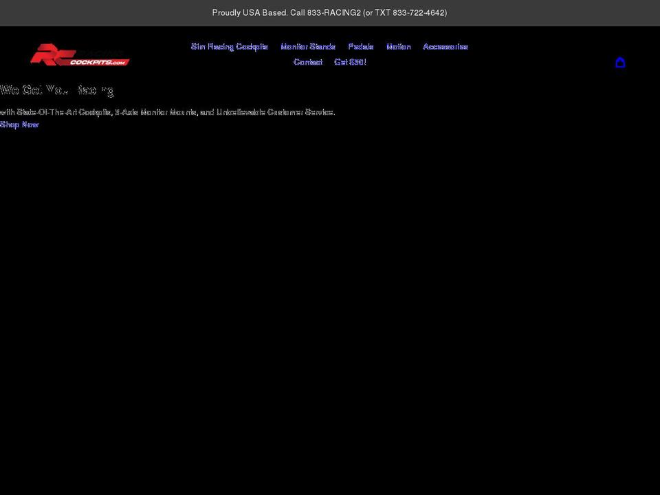 racingcockpits.com shopify website screenshot