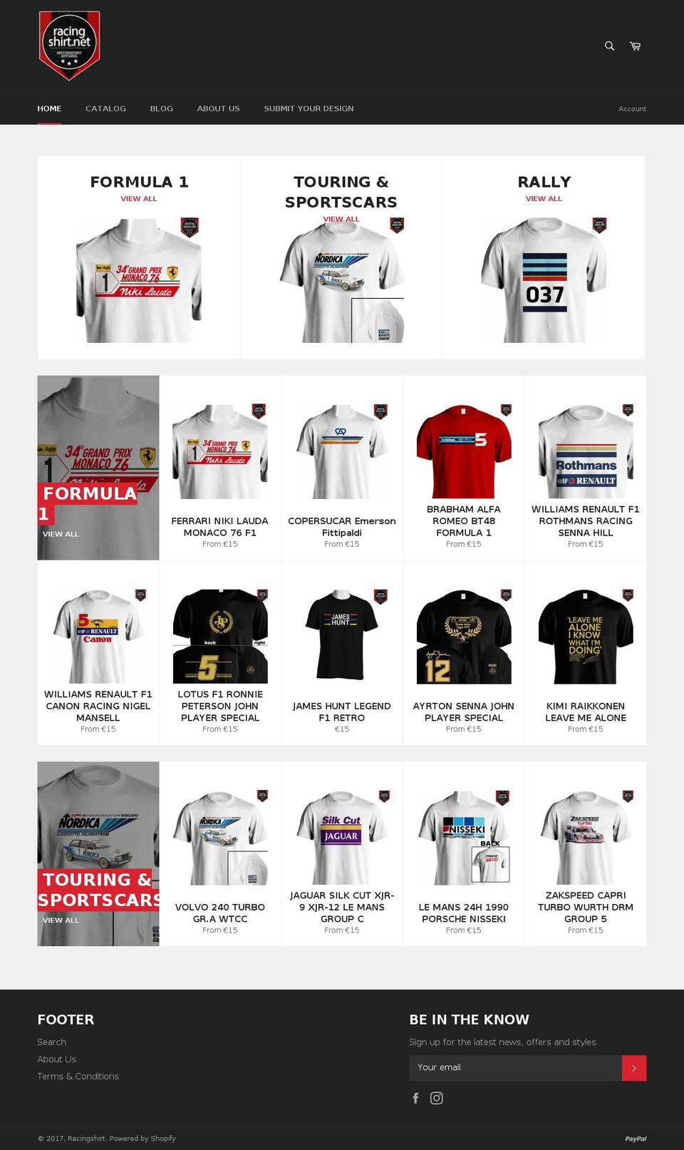 racingshirt.net shopify website screenshot