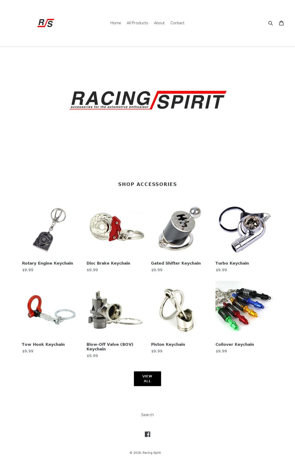 racingspiritusa.com — Shopify storefront screenshot