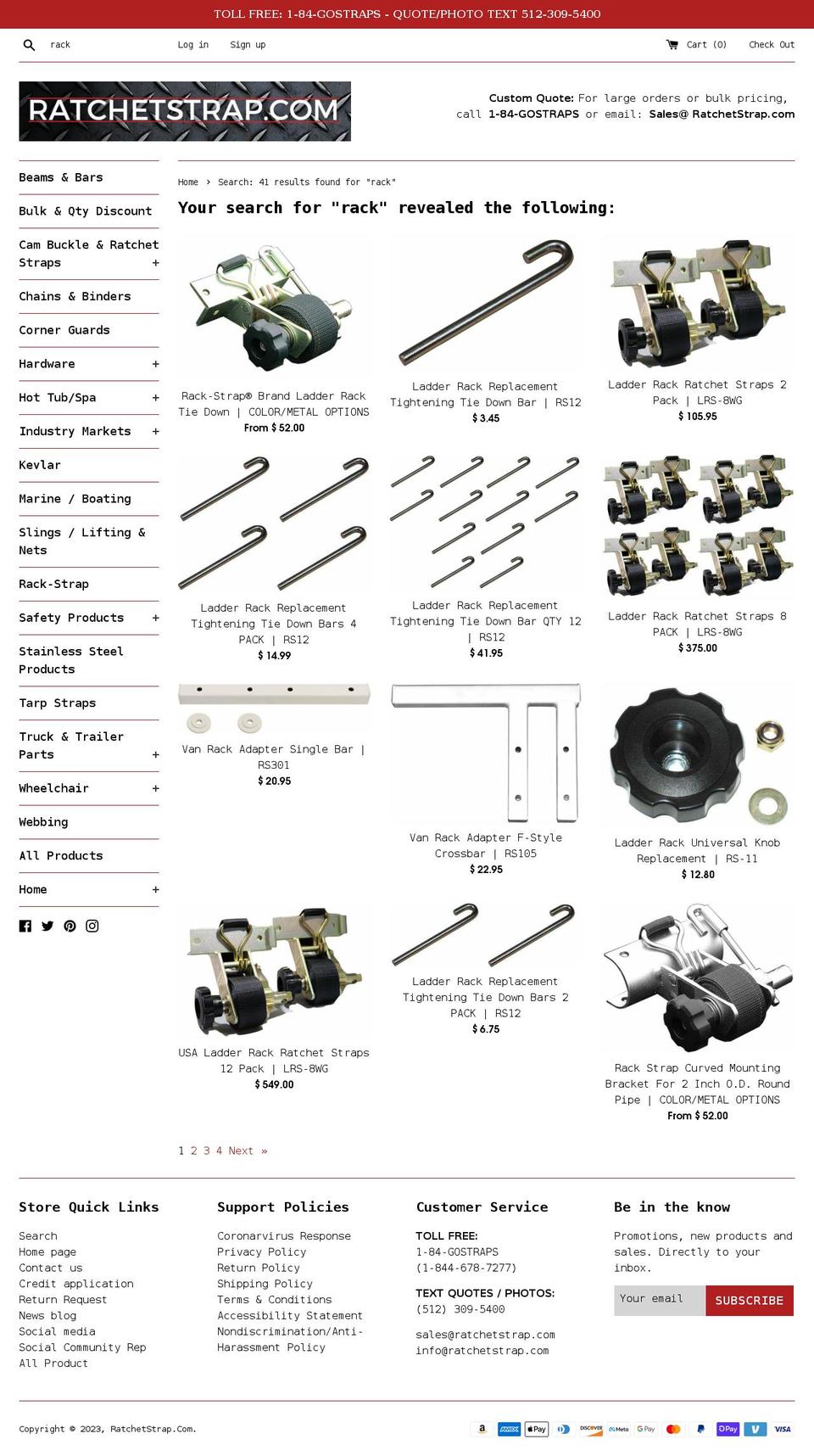 rack-straps.com — Shopify storefront screenshot