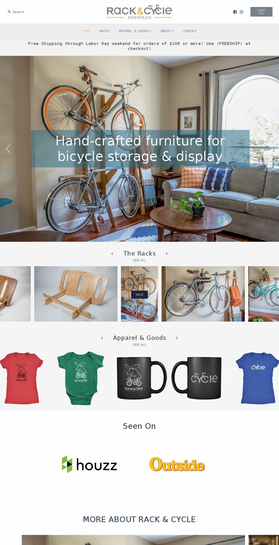 rackandcycle.com shopify website screenshot