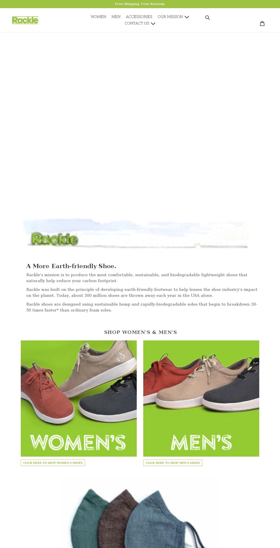 rackleshoes.com shopify website screenshot