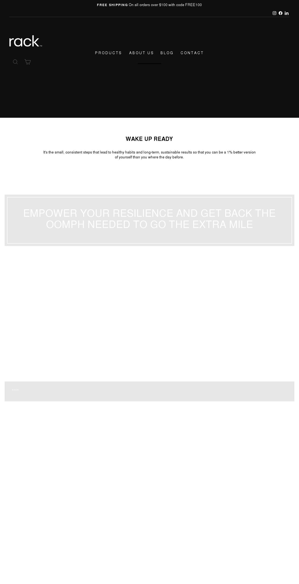 racknutrition.com shopify website screenshot