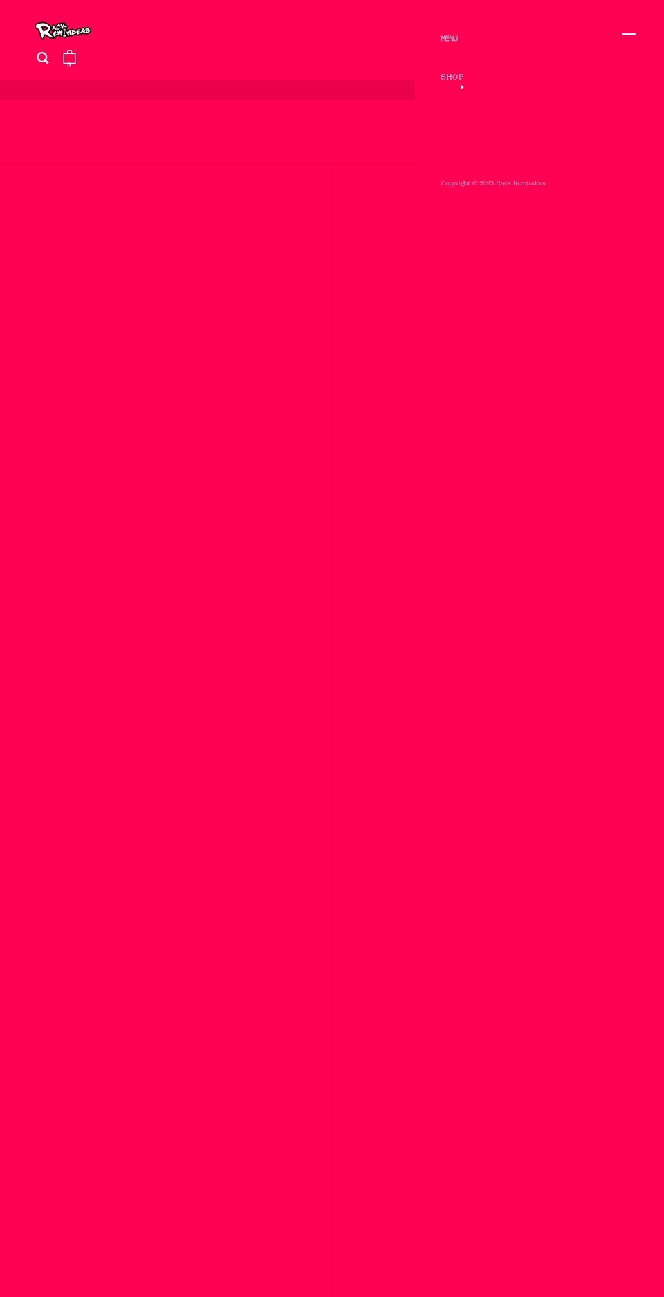 rackreminders.com shopify website screenshot