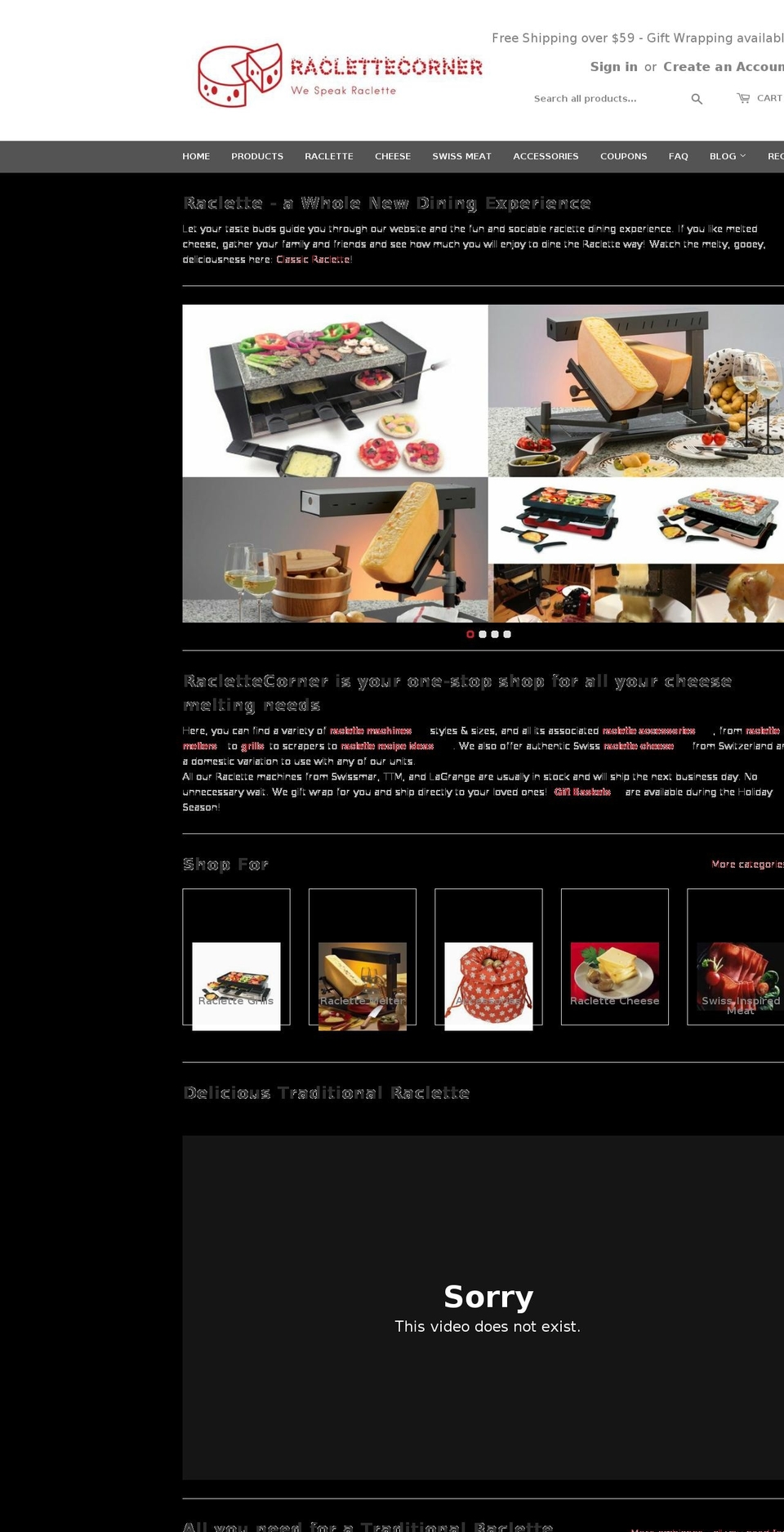 racletteswiss.com — Shopify storefront screenshot