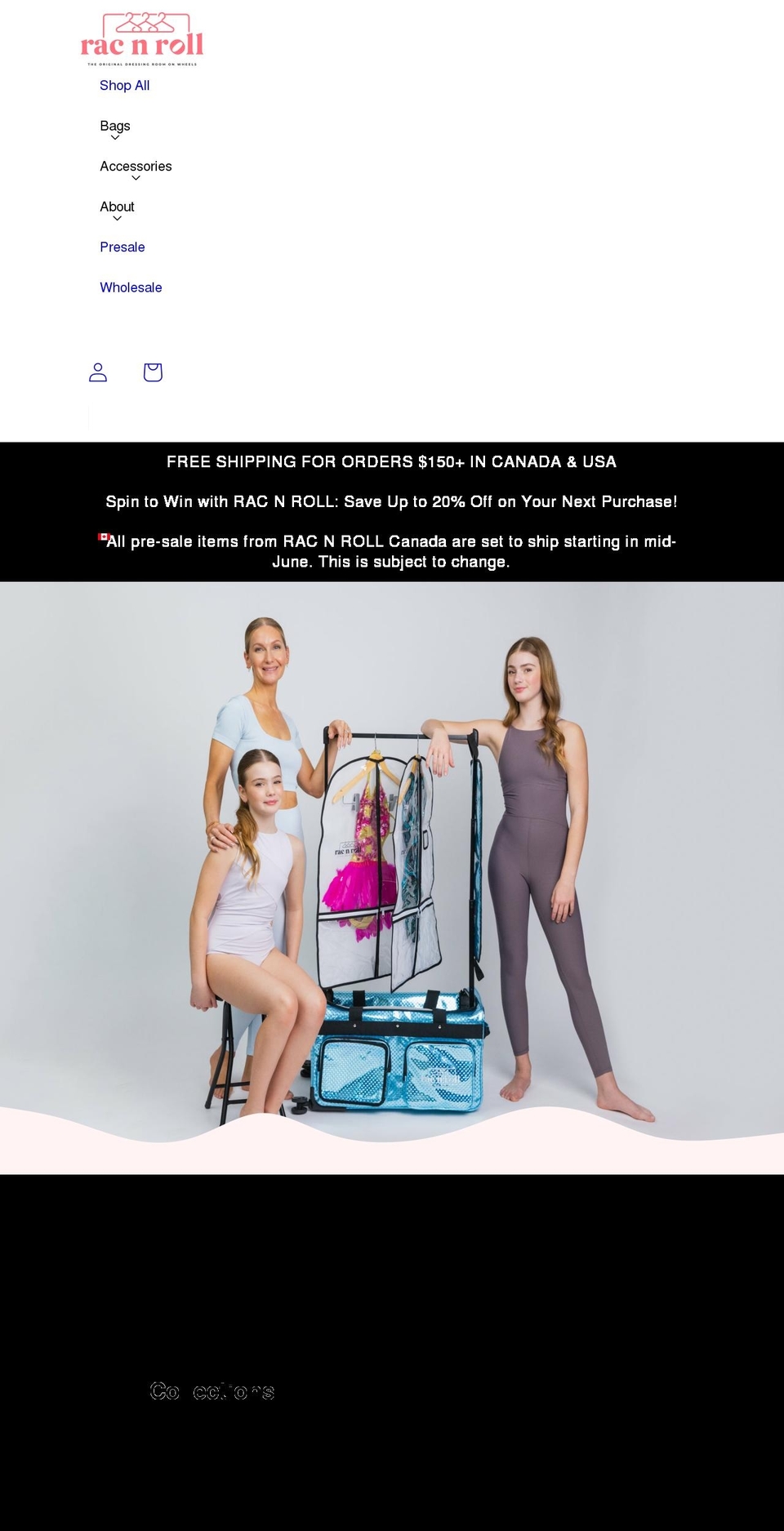 racnroll.ca shopify website screenshot