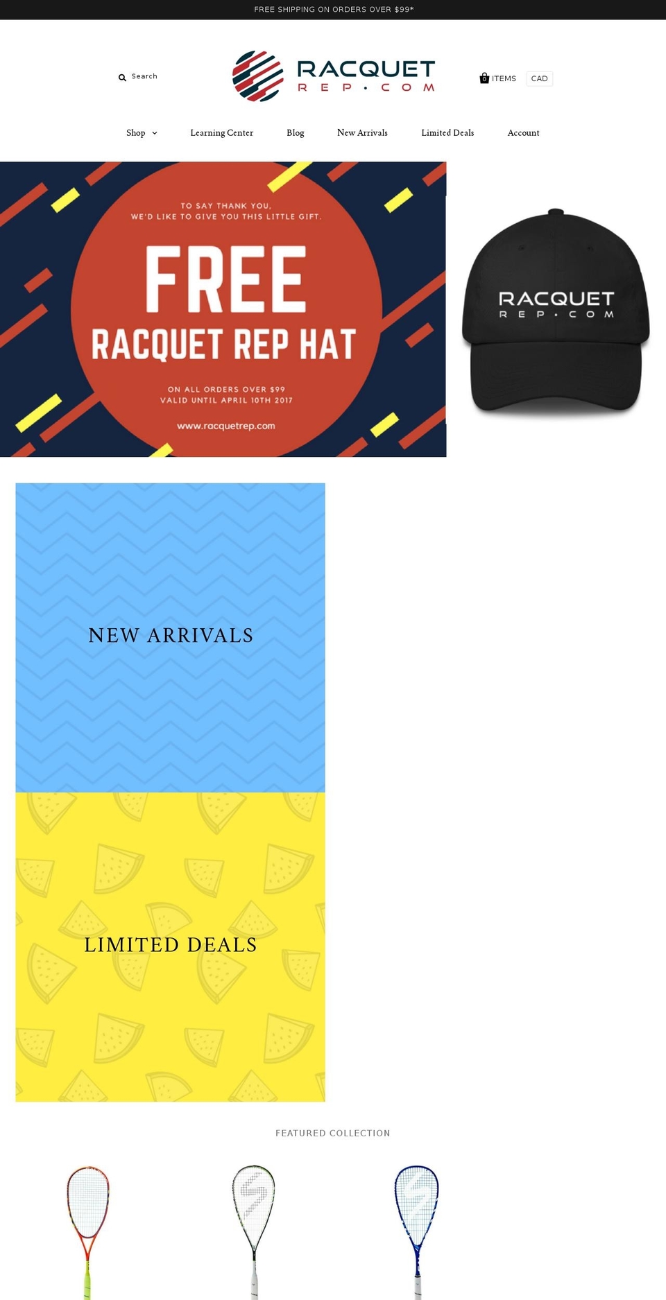 racquetrep.com shopify website screenshot